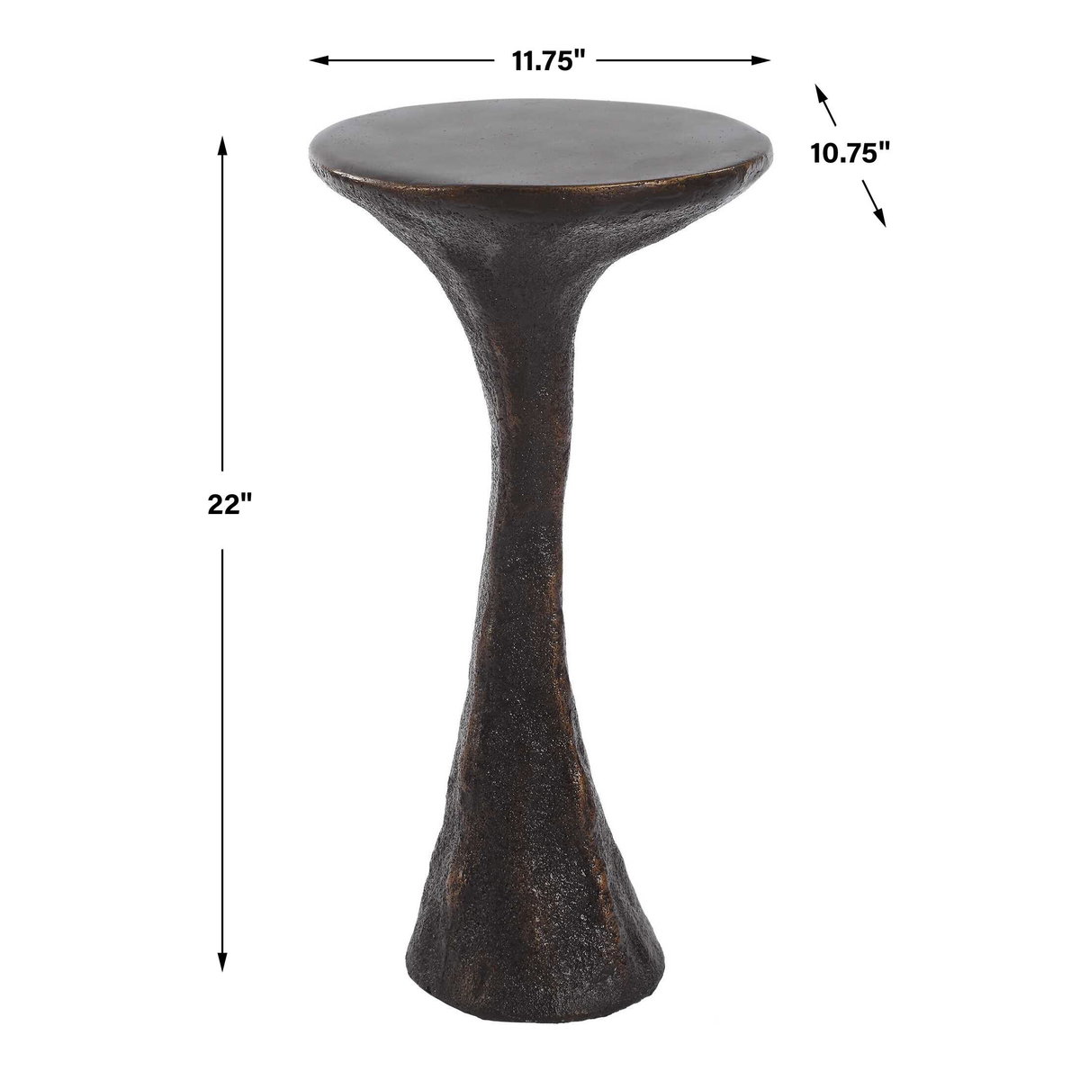 Milan Outdoor Dark Bronze Drink Table, Outdoor Table by Uttermost, 11.75" width x 1'10" height x 10.75" depth View 3