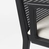 Clara Cane Back Dining Arm Chair | Cream Fabric with Black Wood, Dining Chair by Mercana, 22.5" length x 23.5" width x 33.75" height thumbnail 11