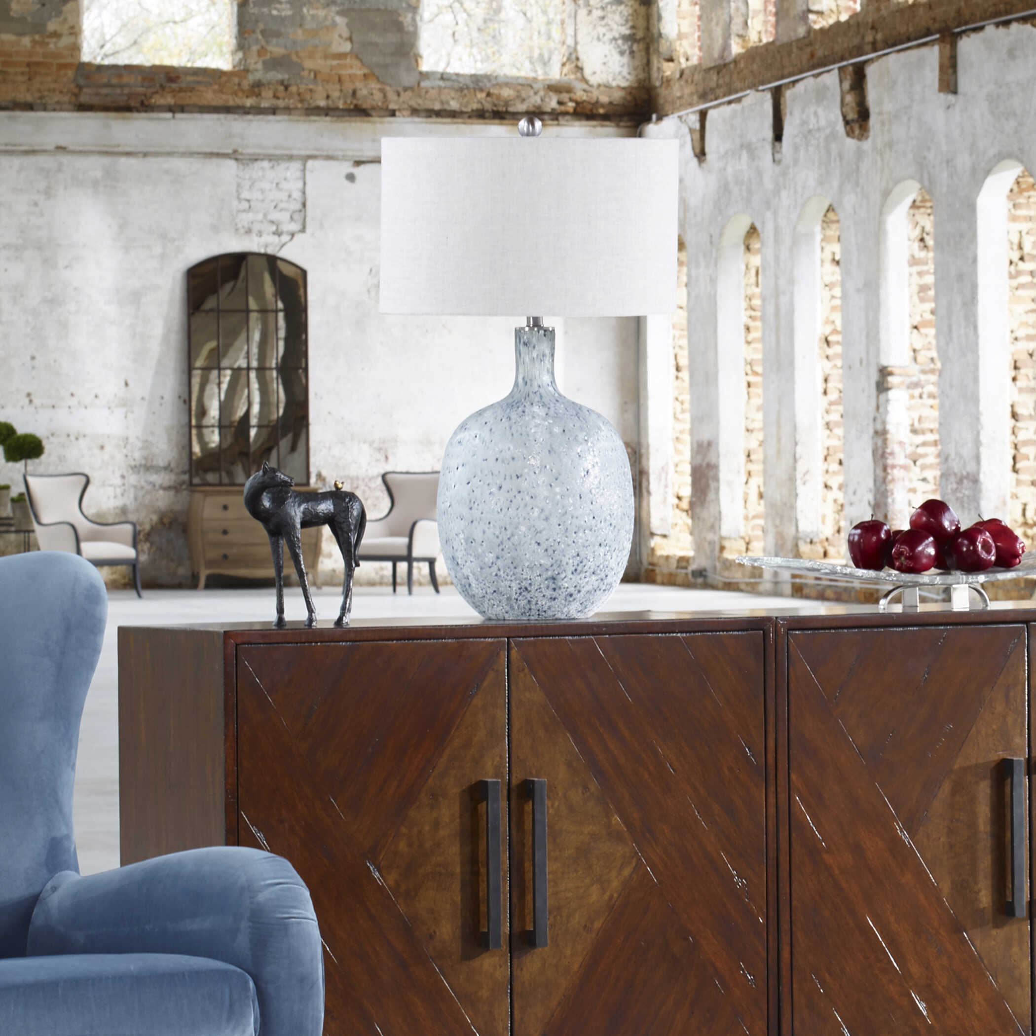 Oceaonna Glass Table Lamp, by Uttermost, 18" width x 30" height x 18" depth View 6