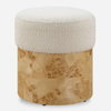 Swirls Poplar Ivory Ottoman, by Uttermost, 16" width x 17" height x 16" depth thumbnail 1