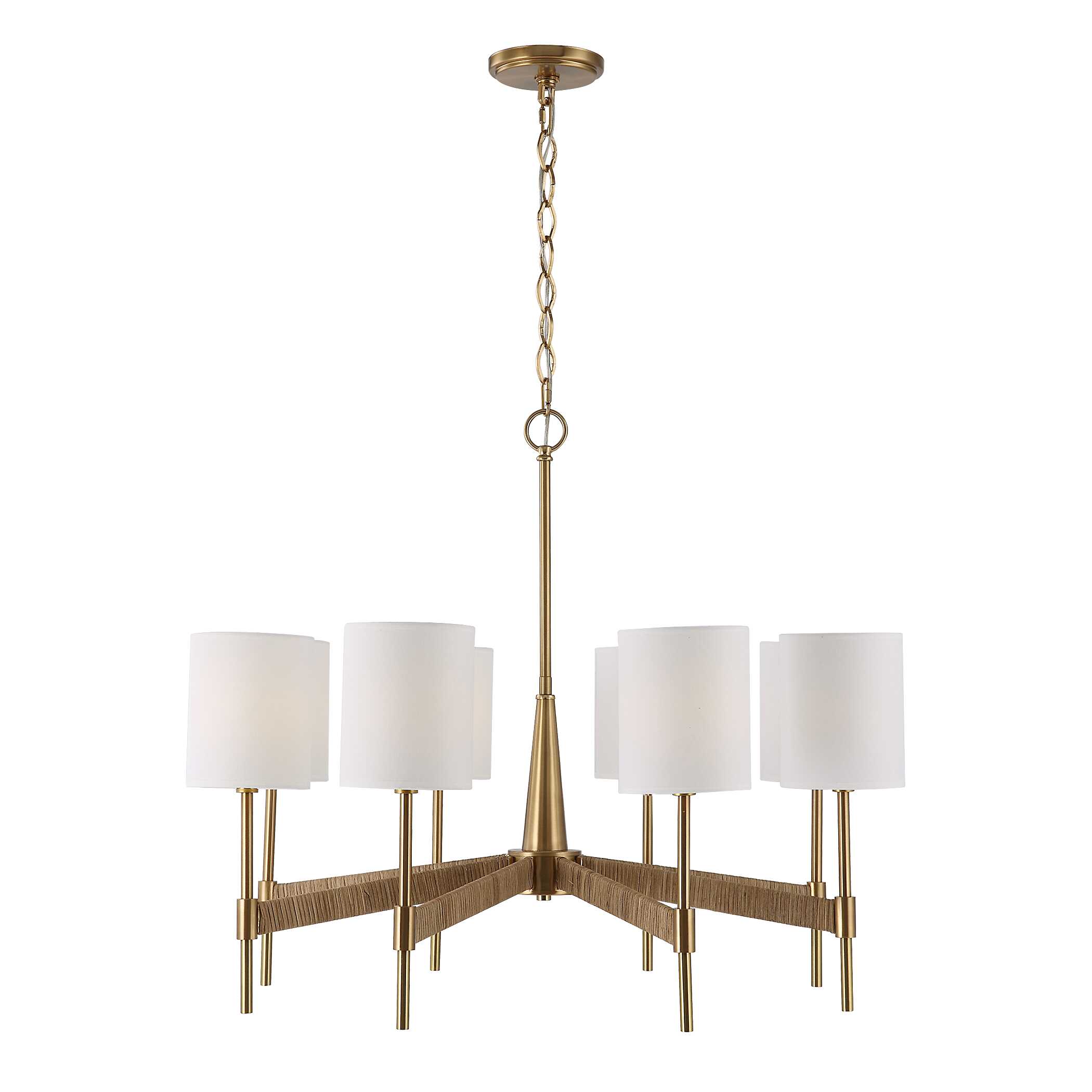 Lautoka Rattan 8 Light Chandelier, Ceiling Light by Uttermost, 32" width x 26" height x 32" diameter x 32" depth View 4