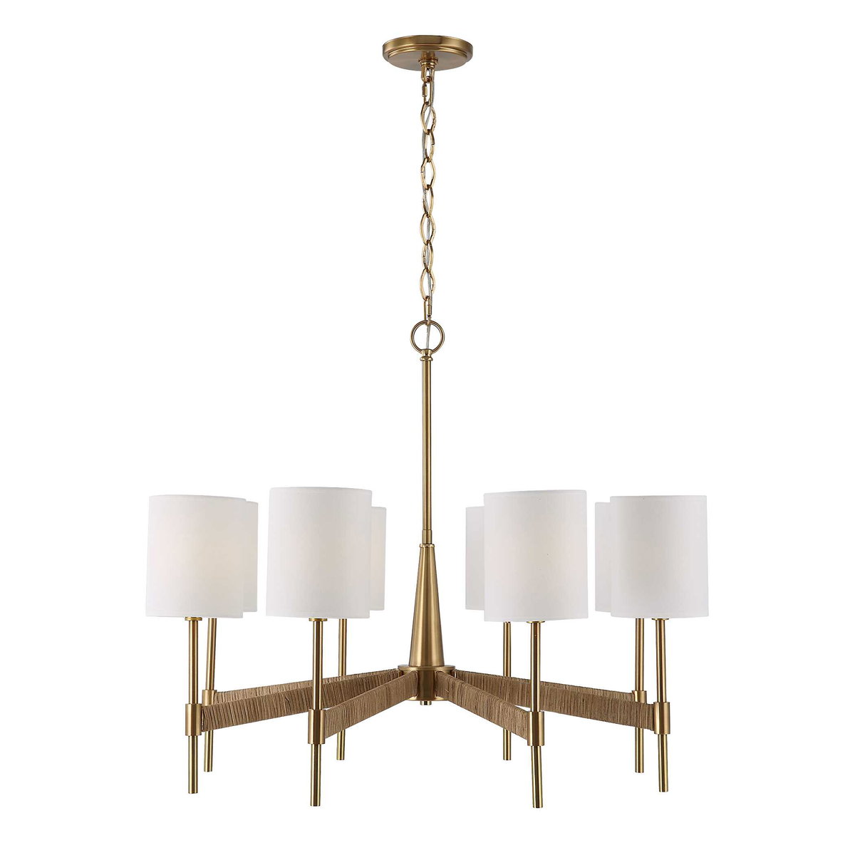 Lautoka Rattan 8 Light Chandelier, Pendant by Uttermost, 32" width x 26" height x 32" diameter x 32" depth View 4