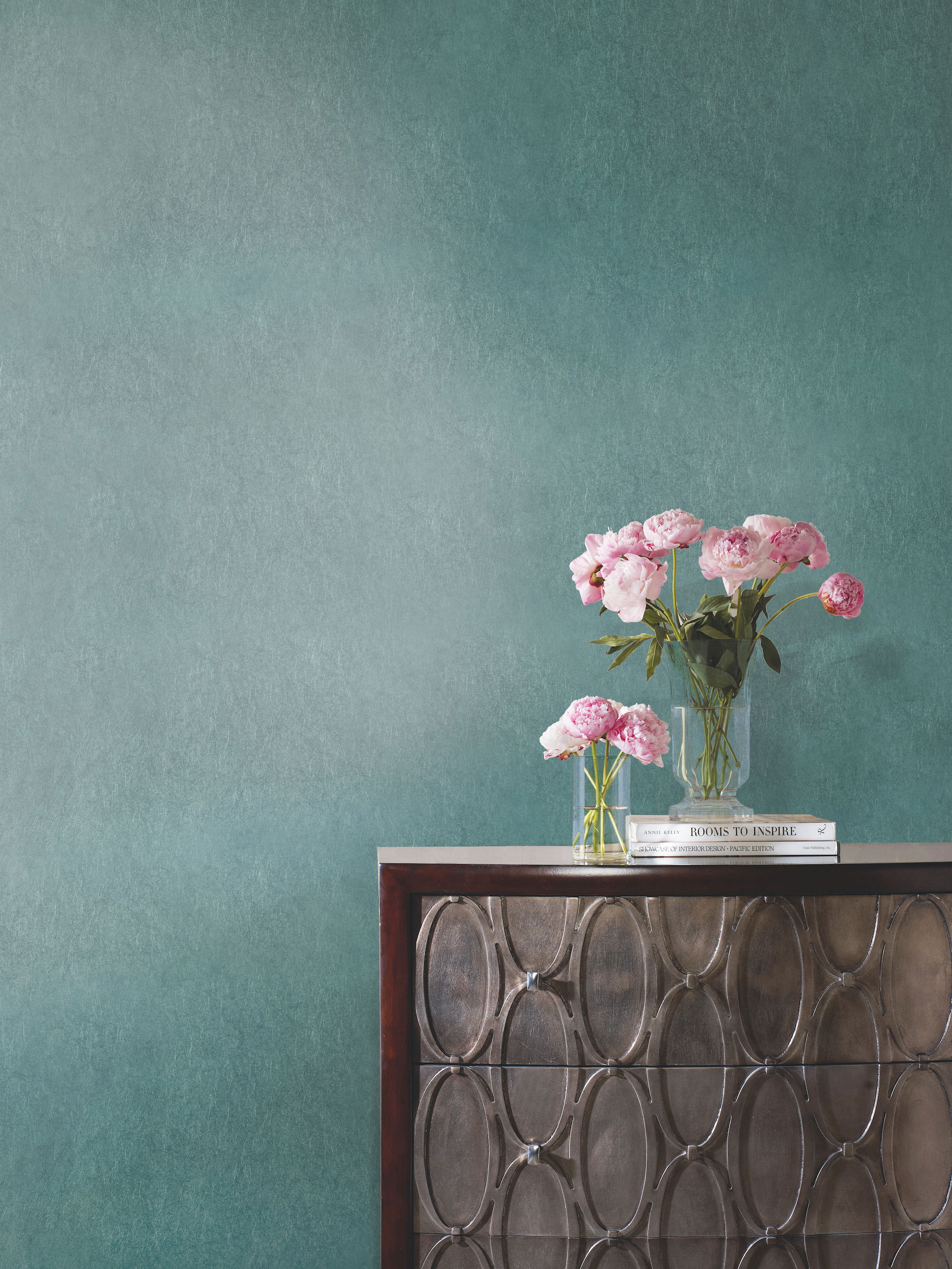 Oasis Dark Teal Wallpaper, by York Wall, 27' length x 2'3" width x 0.02" depth View 2