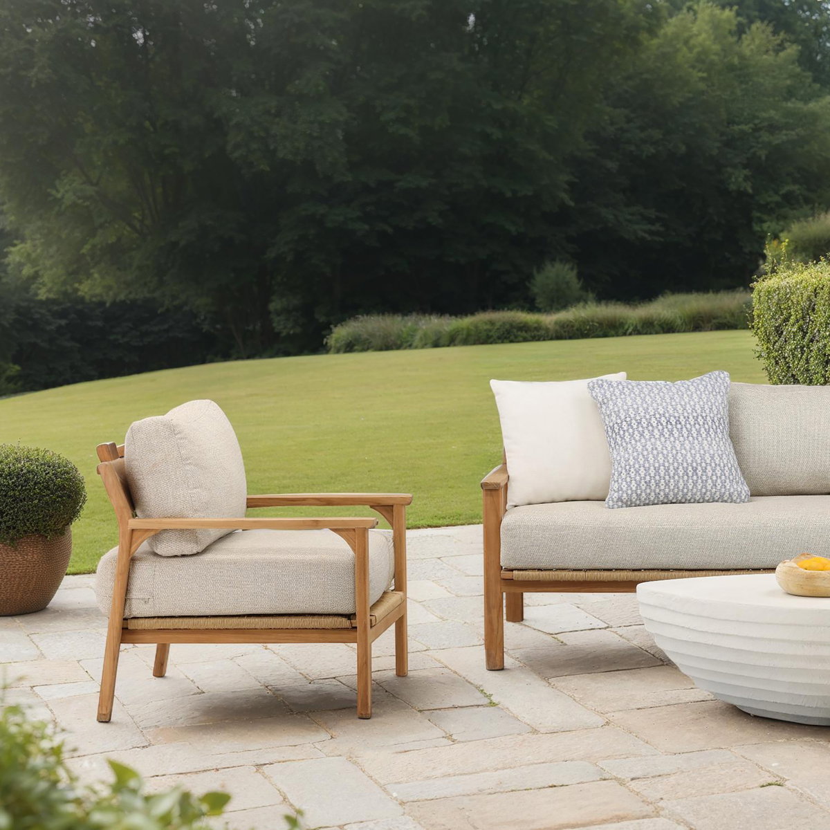 Lexy Outdoor Occasional Chair Taupe, Accent Chair by Dovetail, 32" width x 27" height x 32" depth View 9
