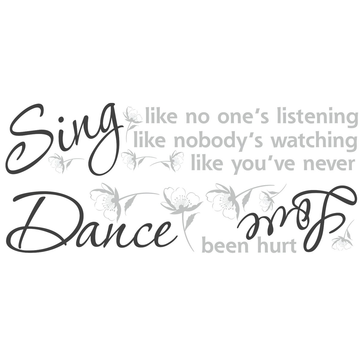 Dance, Sing, Love Wall Decals, by York Wall, 3'3.6" length x 9" width x 3" depth