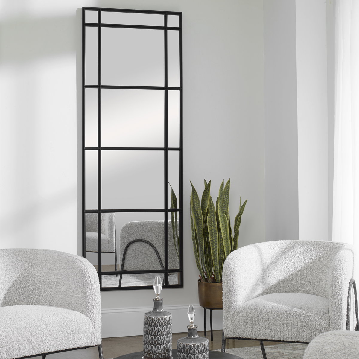 Atticus Large Rectangular Mirror, by Uttermost, 2'5" width x 6'7" height x 2" depth View 2
