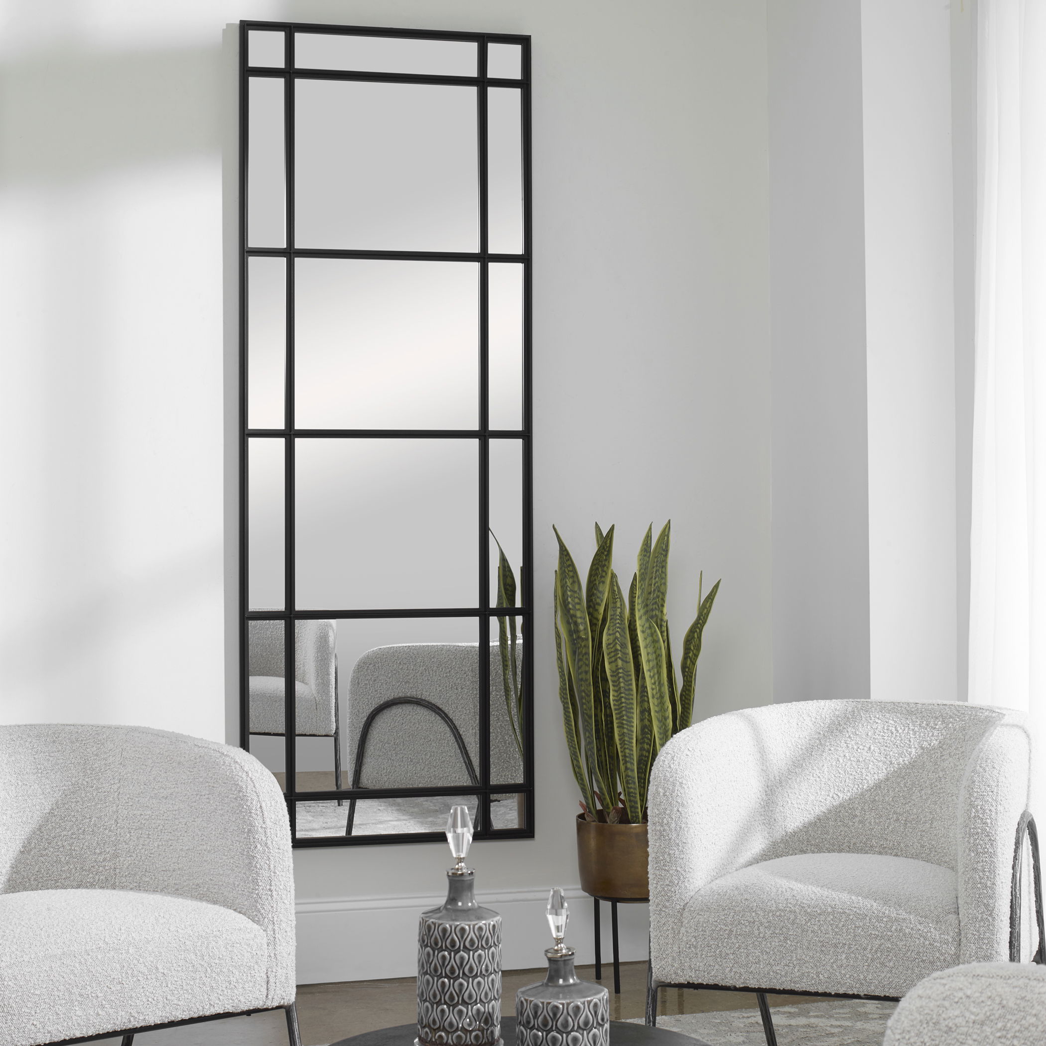 Atticus Large Rectangular Mirror, by Uttermost, 29" width x 79" height x 2" depth View 2