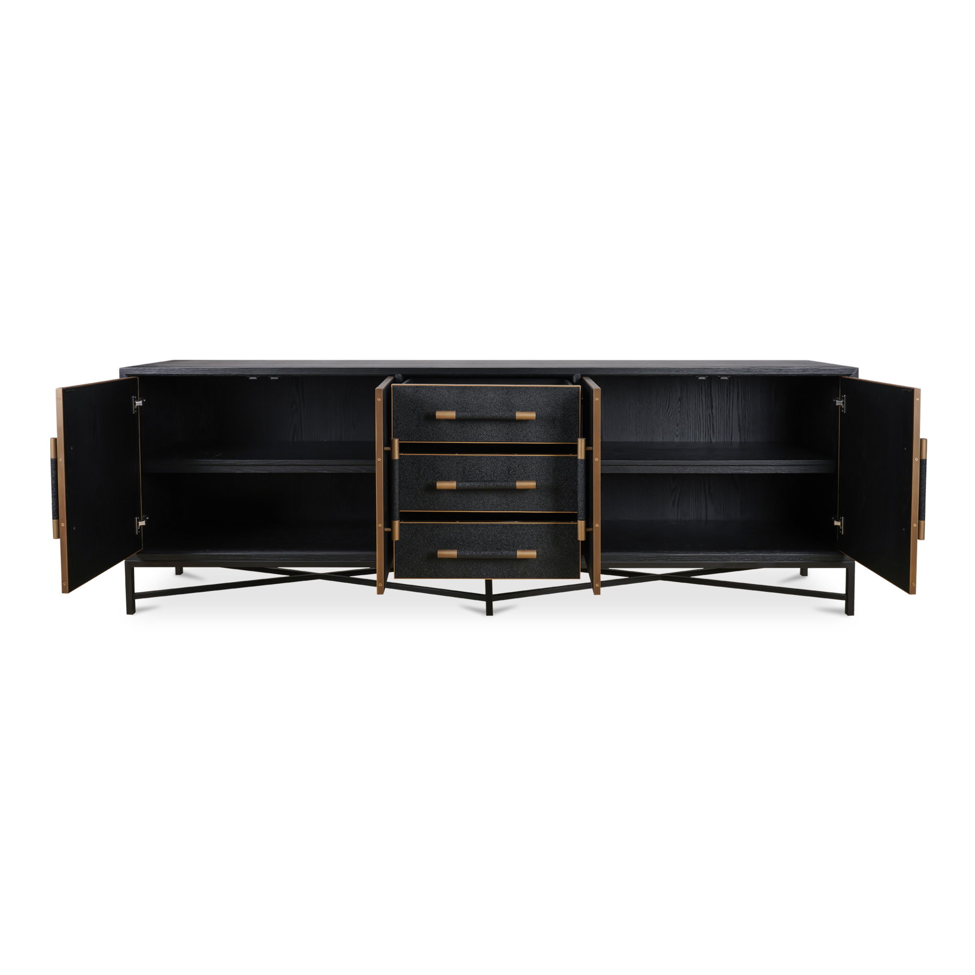 Mako Sideboard Large Black, Cabinets & Sideboard by Moe's Home, 100" width x 33.86" height x 17.72" depth View 4