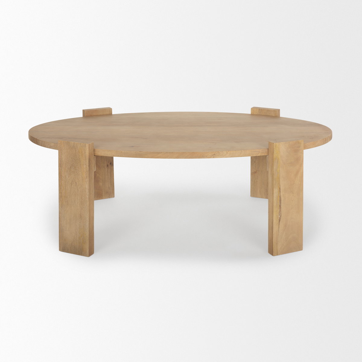 Evelyn Light Brown Oblong Coffee Table, by Mercana, 48" length x 30" width x 16" height View 4
