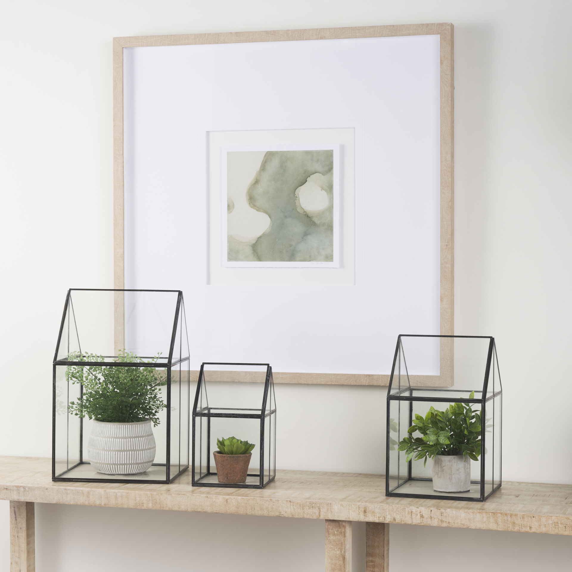 Sikes (Small) 6L x 6W x 10H Glass Terrarium, Boxe by Mercana, 6.1" length x 6.1" width x 10.04" height View 2
