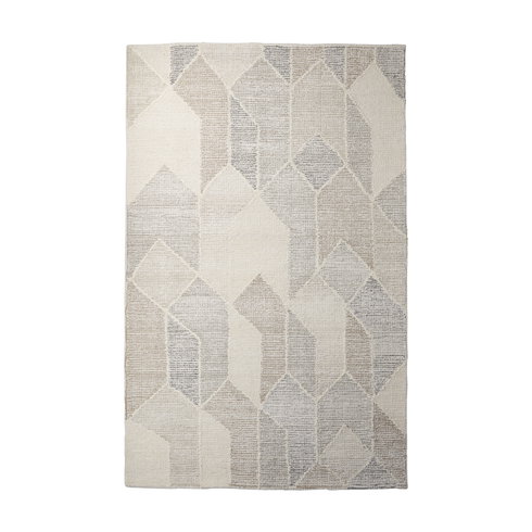 Kolt 9x12 Neutral Geometric Patterned Wool Area Rug
