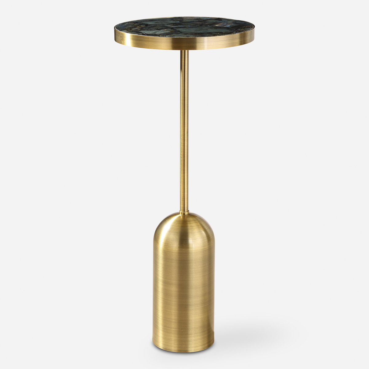 Pascal Brass Drink Table, Side & End Table by Uttermost, 10.25" width x 24.25" height x 10.25" depth View 1