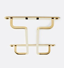 Online Designer Kitchen Under-Shelf Wine Glass Accessory - 9" - Unlacquered Brass
