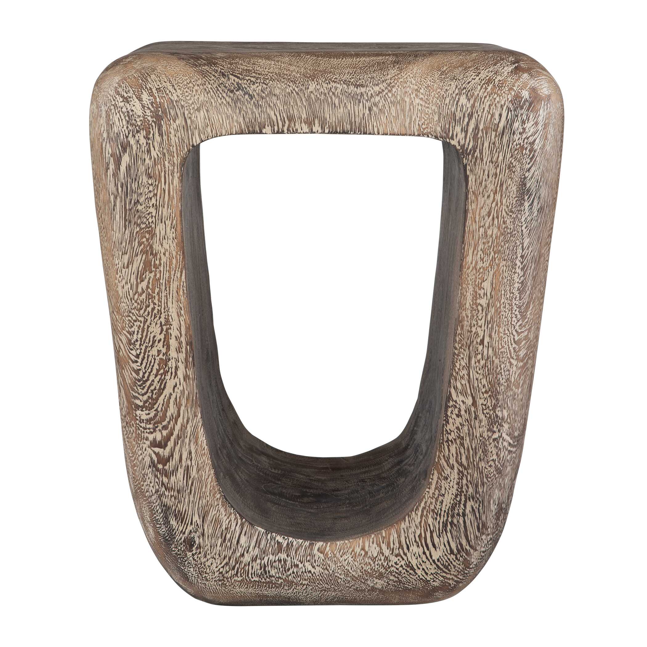 Loophole Bleached Wash Accent Stool, Furniture by Uttermost, 16" width x 18" height x 14" depth View 5