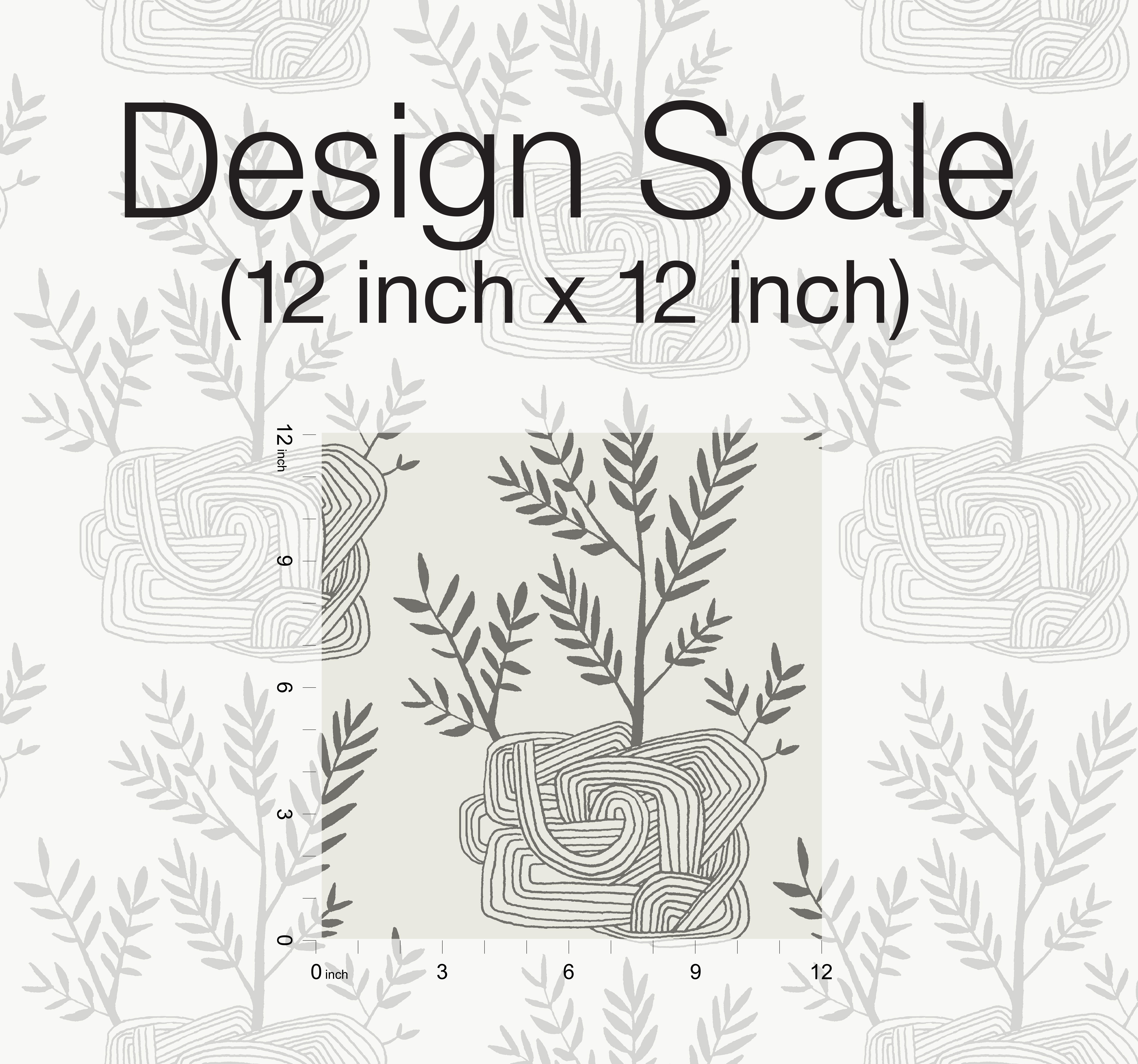 Seedlings Grey Peel & Stick Wallpaper, by York Wall, 20' length x 1'8.5" width x 0.02" depth View 4