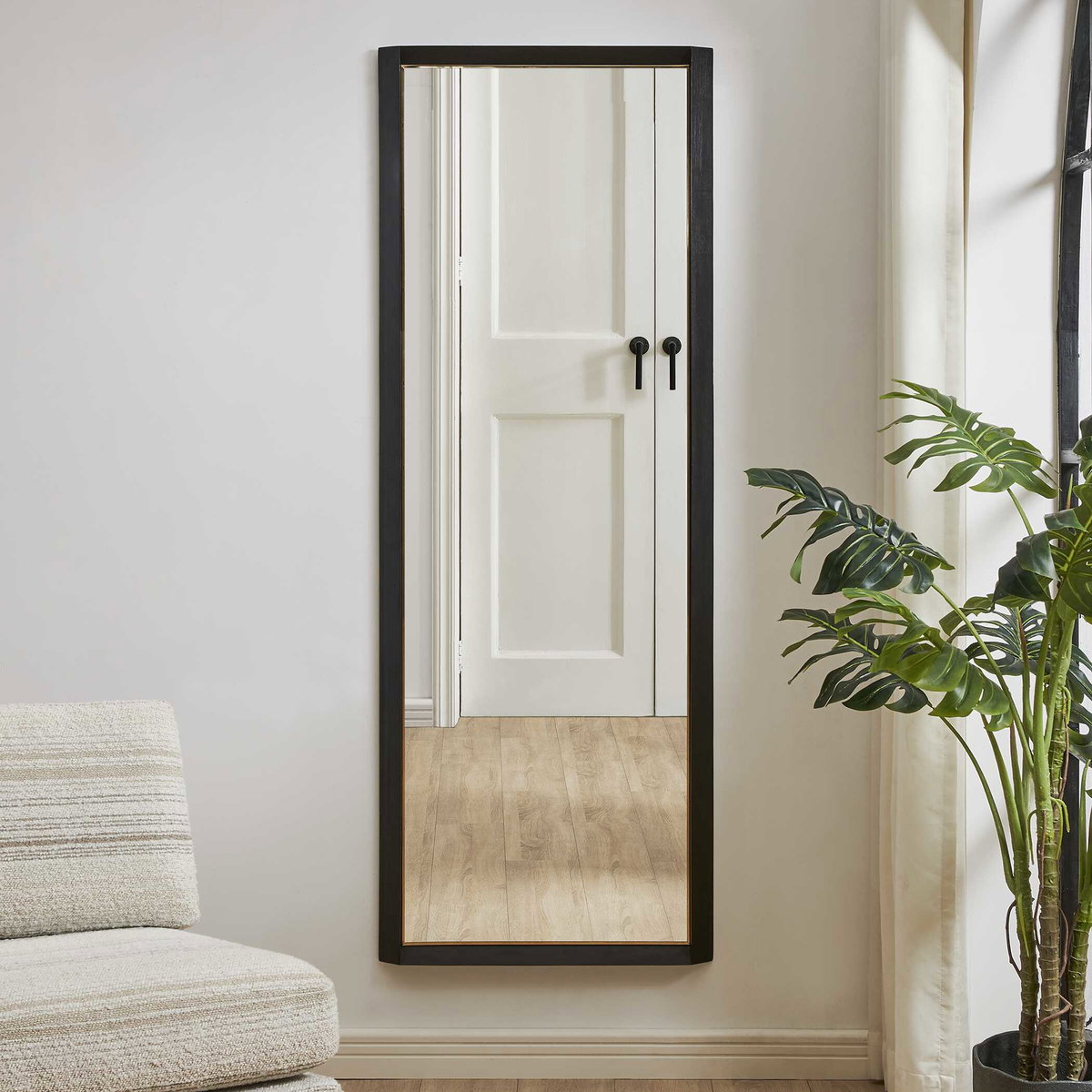 Stenton Tall Wooden Mirror, by Uttermost, 28" width x 76" height x 2" depth View 2