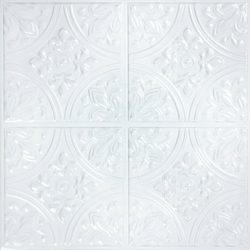 Bright White Tin Tile Peel & Stick Backsplash