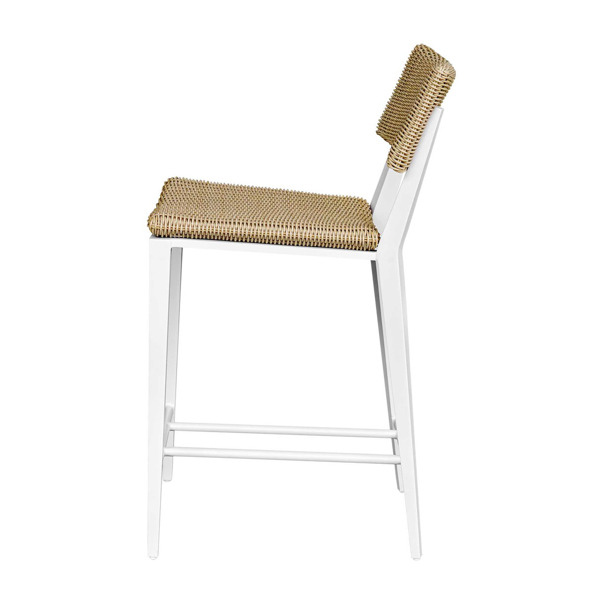 Calbas White Outdoor Counter Stool, Furniture by Uttermost, 19.75" width x 38.1" height x 22.6" depth View 5