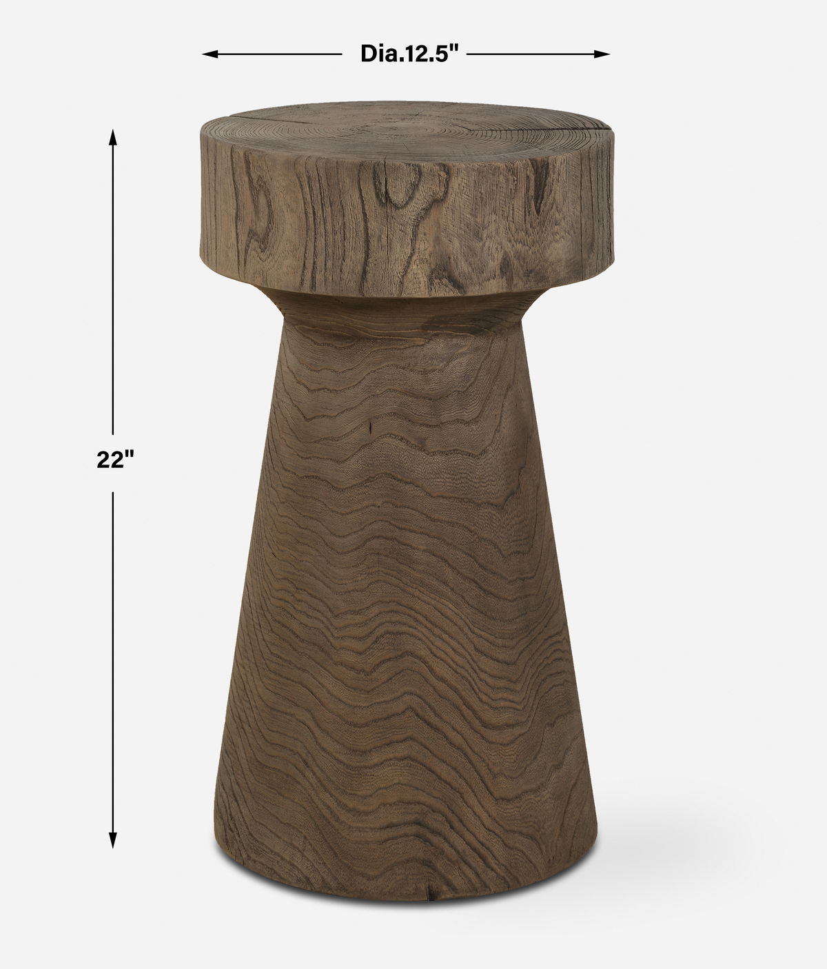 Tree Trails Oak Accent Table, Side & End Table by Uttermost, 12.5" width x 22" height x 12.5" depth View 3