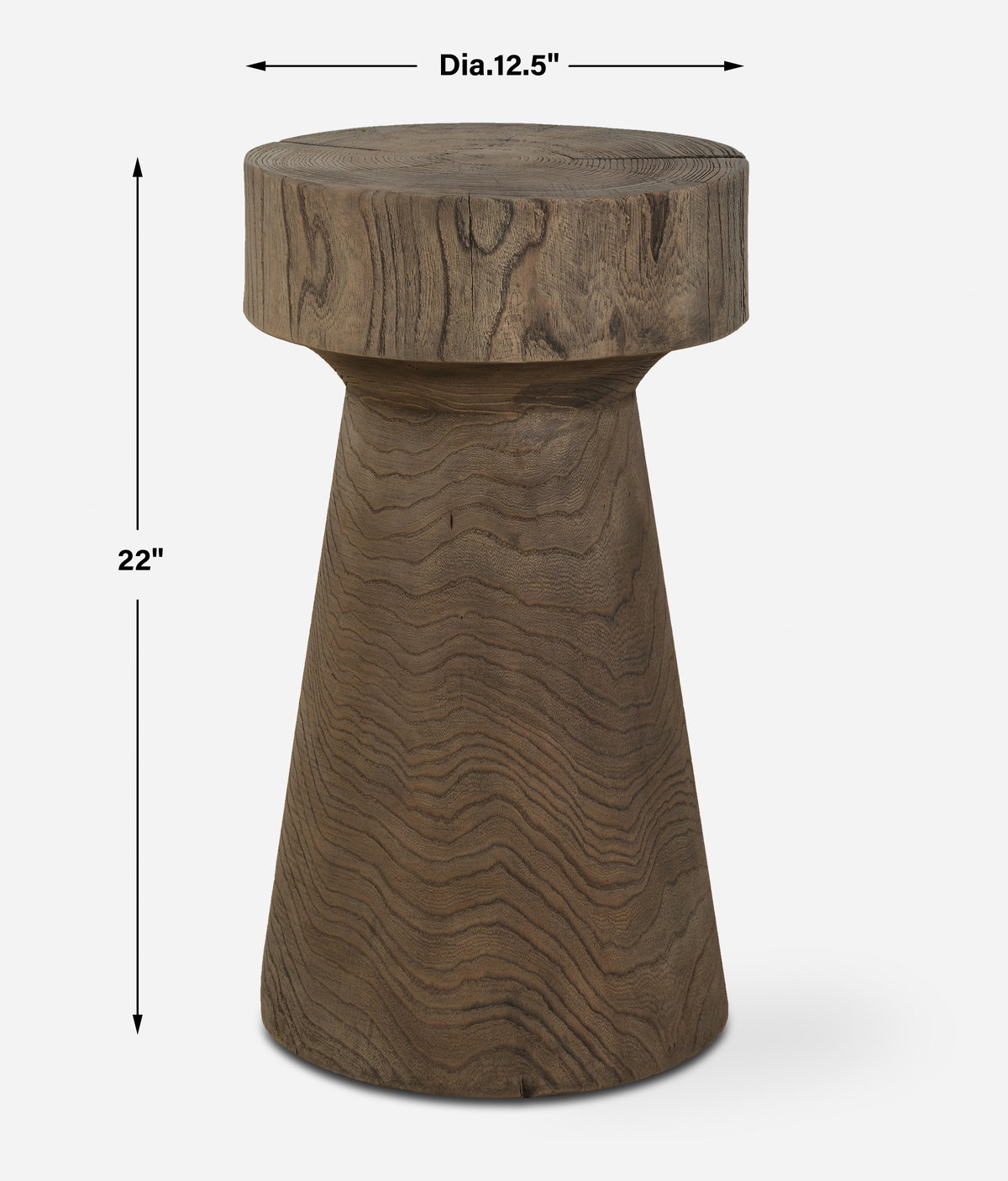 Tree Trails Oak Accent Table, Side & End Table by Uttermost, 12.5" width x 22" height x 12.5" depth View 3