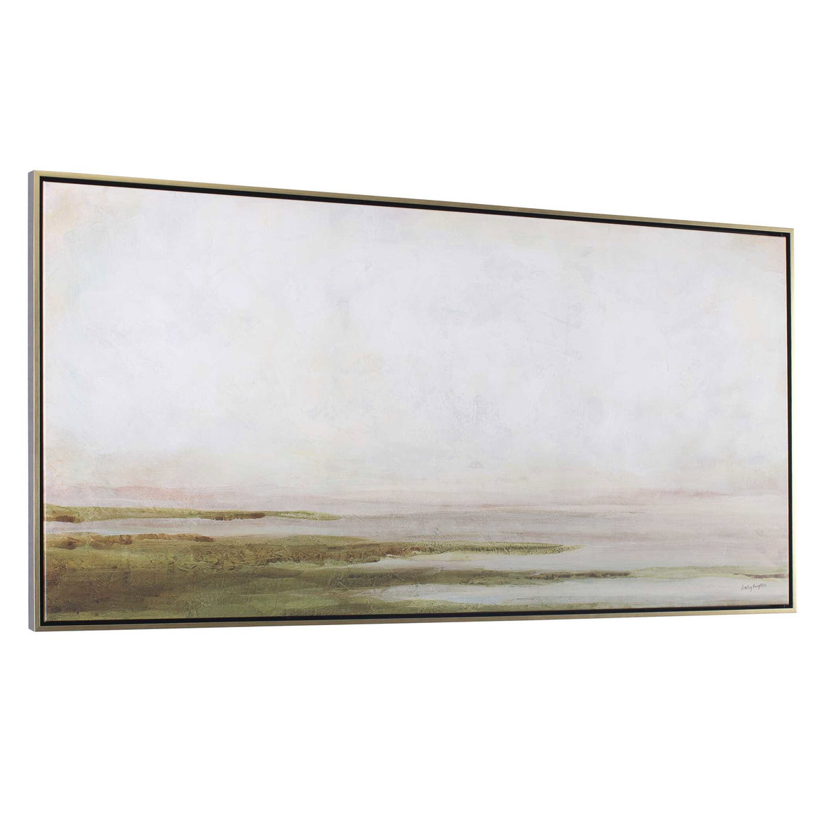 Hazy Lake Framed Landscape Art, Painting by Uttermost, 61.5" width x 31.5" height x 2" depth View 4