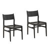Leander Dining Chair Set of 2 Black, by Dovetail, 19.5" width x 34.52" height x 25.19" depth thumbnail 1