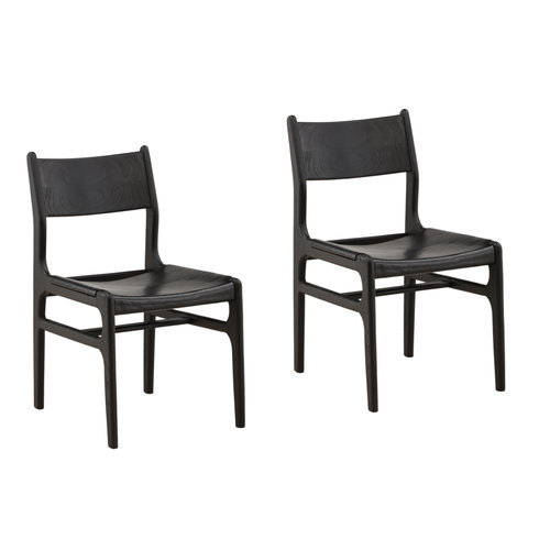 Leander Dining Chair Set of 2 Black