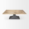 Maxton 79'L x 39'W Rectangular Pedestal Dining Table | Light Brown Wood & Gunmetal Metal | Seats 6, by Mercana, 79" length x 39" width x 30" height thumbnail 8