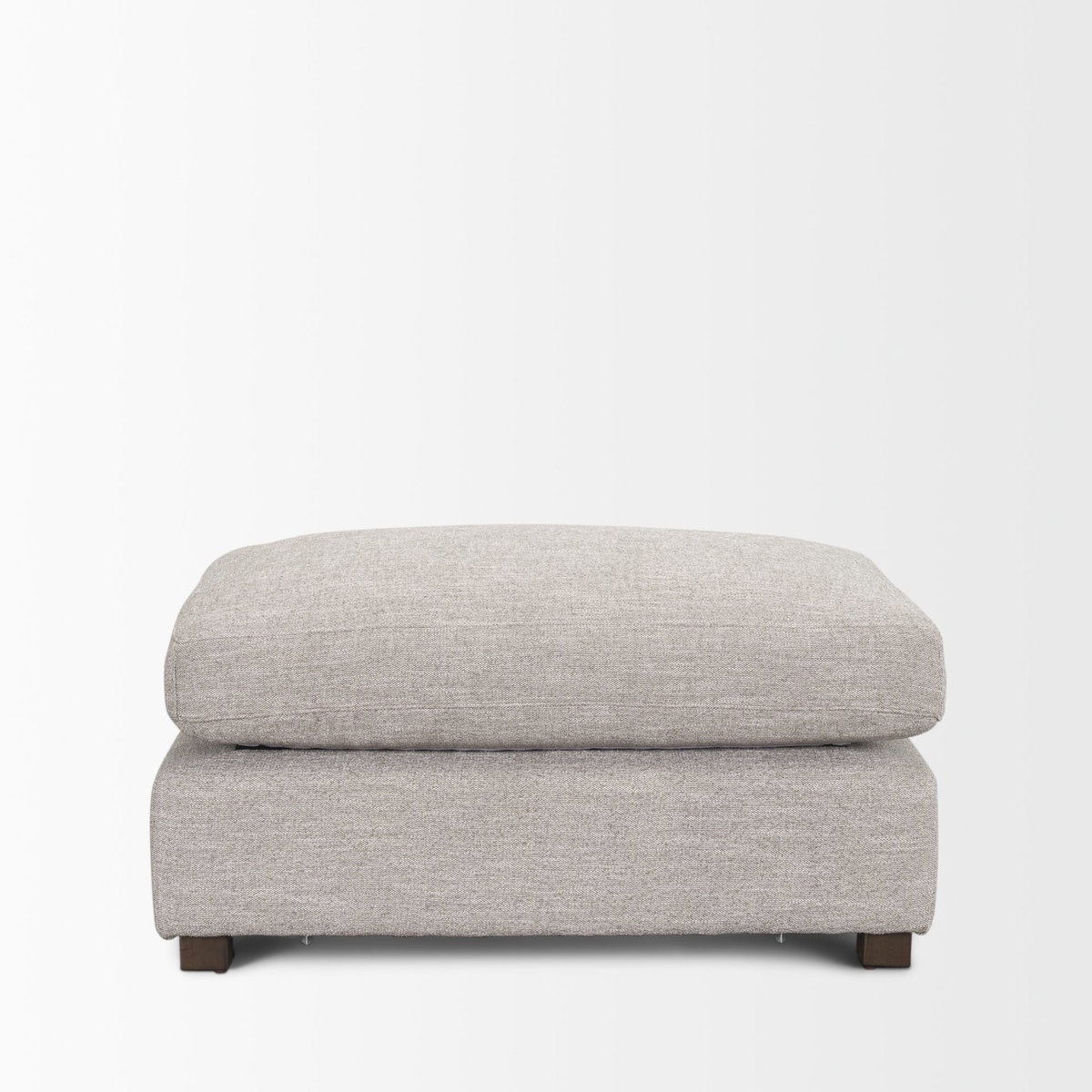 Halston Small Ottoman Light Gray Performance Fabric, Sectional Sofa by Mercana, 38.5" length x 26.5" width x 19" height View 5