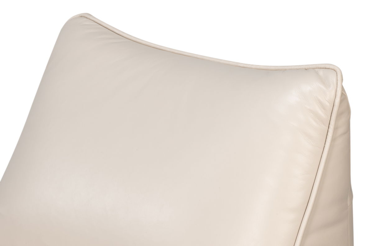Kennett Swivel Chair Crystal White Leath, by Sarreid, 3' length x 2'9" width x 2'9" height View 4