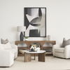 Rumer Dark Brown Wood with White Marble Coffee Table, by Mercana, 36" length x 36" width x 16" height thumbnail 2