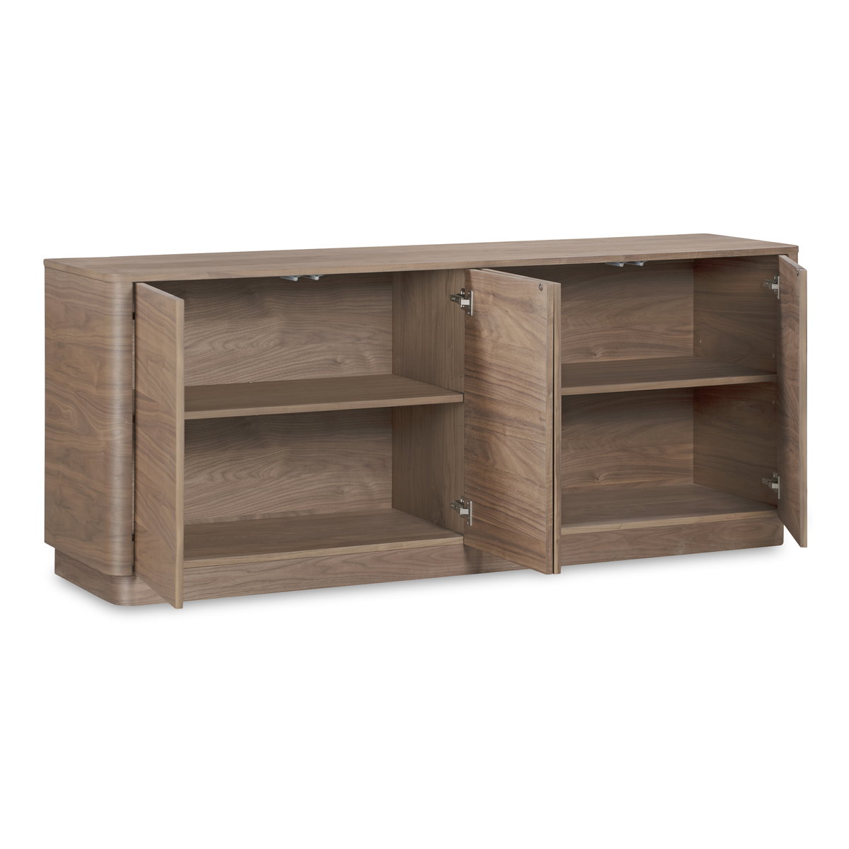 Round Off Sideboard Walnut Brown, Cabinets & Sideboard by Moe's Home, 72" width x 30" height x 19" depth View 6