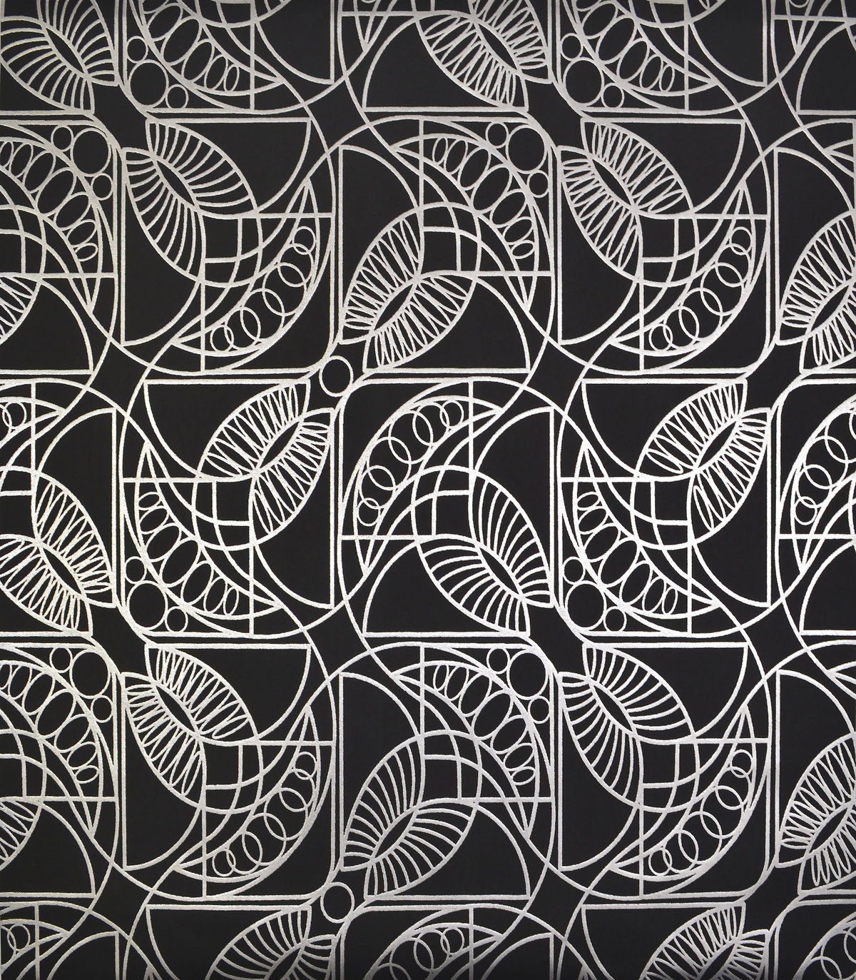 Cartouche Black & Silver Wallpaper, by York Wall, 32'9.6" length x 1'8.8" width x 0.02" depth