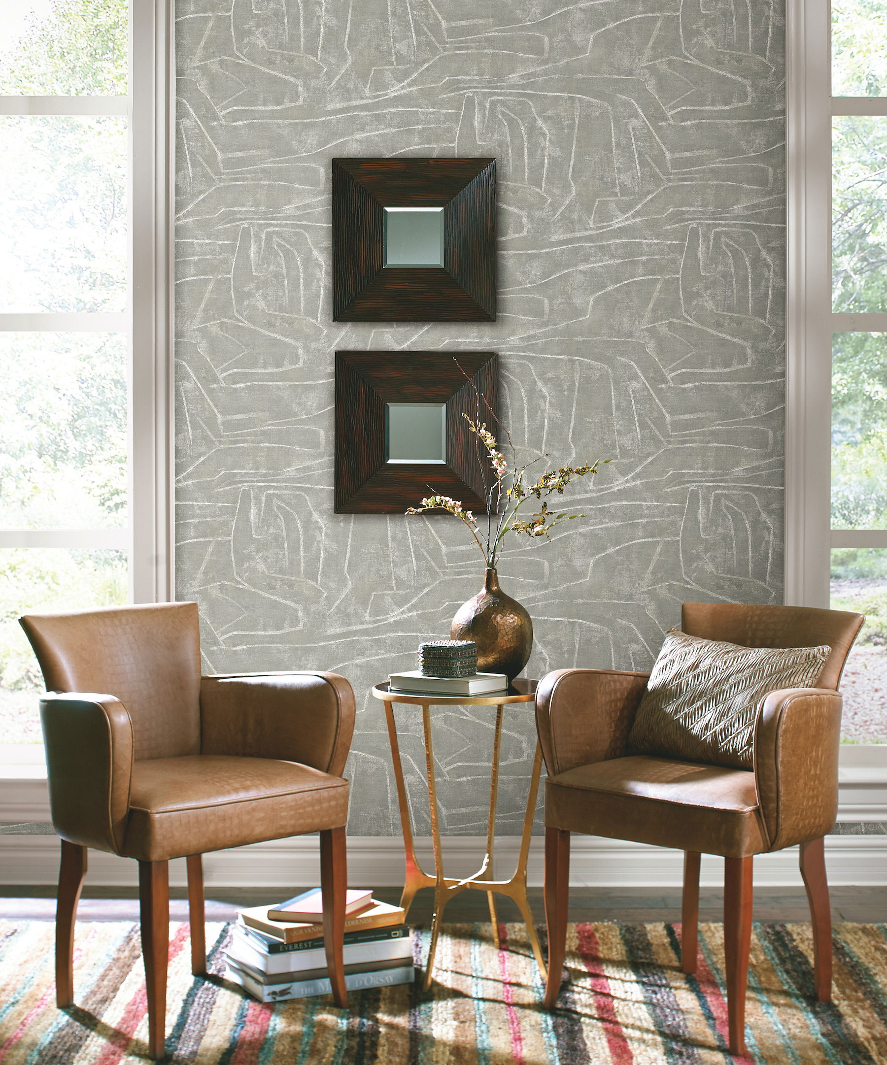 Urban Chalk Grey Peel & Stick Wallpaper large image 