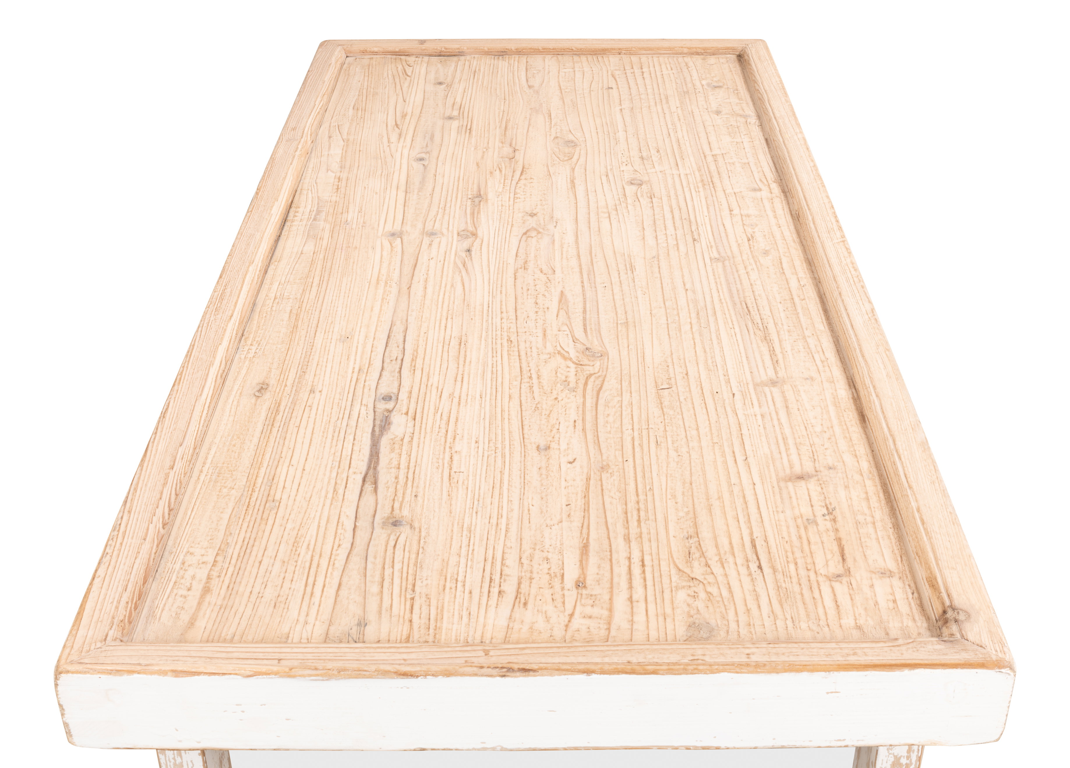 Large Wood Panel Coffee Tbl, Ant. White, Coffee Table by Sarreid, 80" length x 37" width x 19" height View 5