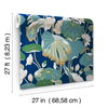 Lotus Pond Navy Metallic Wallpaper thumbnail 6