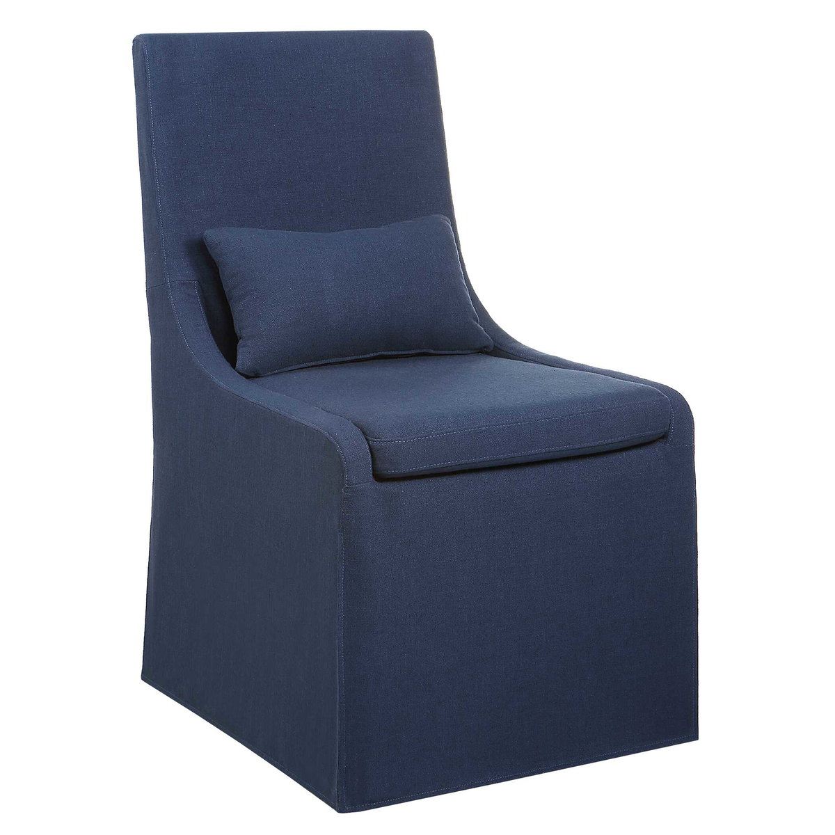 Coley Denim Armless Chair, Accent Chair by Uttermost, 23" width x 39.5" height x 25" depth View 5
