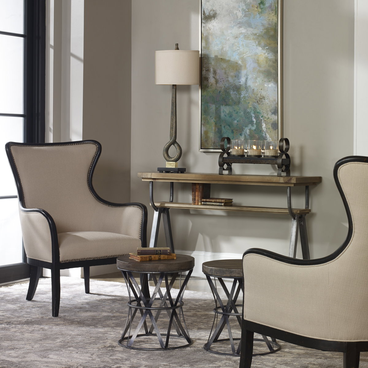 Sandy Wing Back Armchair, Accent Chair by Uttermost, 29" width x 41" height x 30" depth View 13