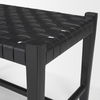 Shane Black Wood with Woven Black Leather Bench, Benche by Mercana, 52" length x 16.5" width x 18.75" height thumbnail 10