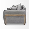 Roy II Castlerock Gray Upholstered and Brown Wood Frame Arm Chair, Accent Chair by Mercana, 43.31" length x 41.73" width x 33.07" height thumbnail 5