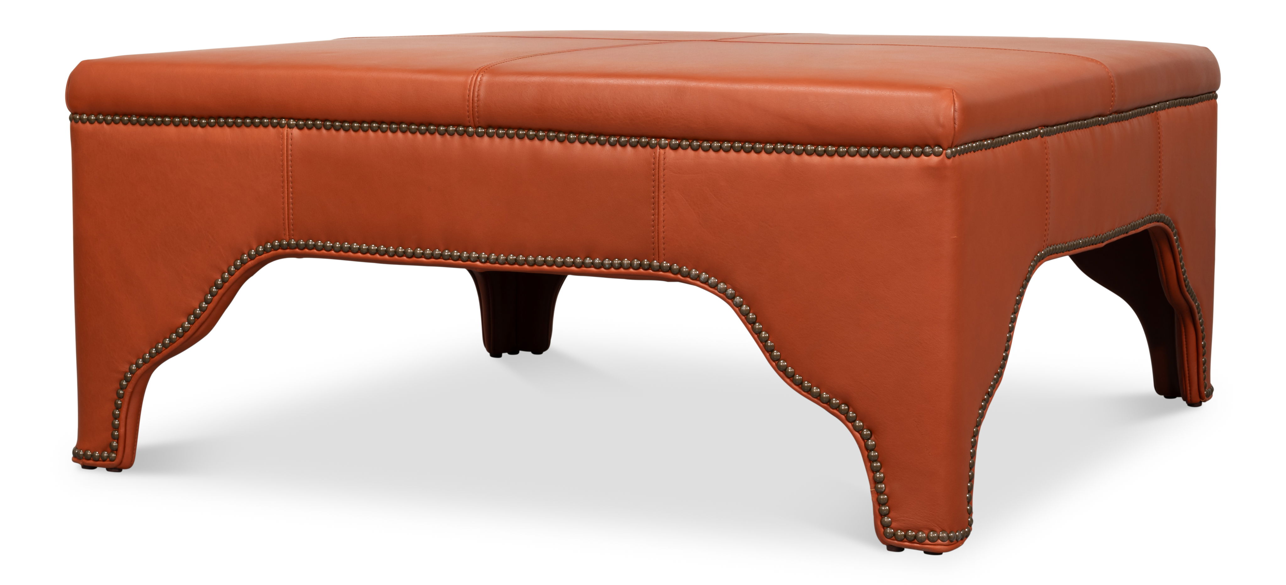 Streetman Cocktail Ottoman, Hermes Brown, Seating by Sarreid, 48" length x 48" width x 18" height View 3