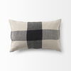 Raquel 13L x 21W Beige and Black Fabric Plaid Decorative Pillow Cover thumbnail 4