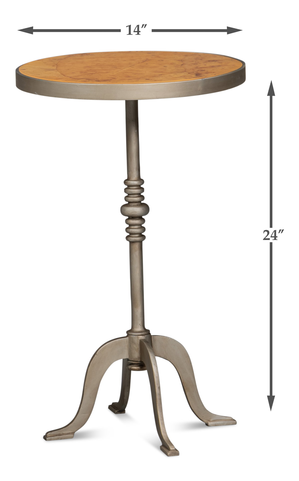 Carolina Leaf Table, by Sarreid, 1'2" length x 1'2" width x 2' height View 9