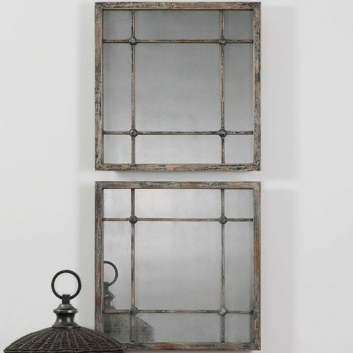 Saragano Square Mirrors Set/2, by Uttermost, 19" width x 19" height x 1" depth View 2