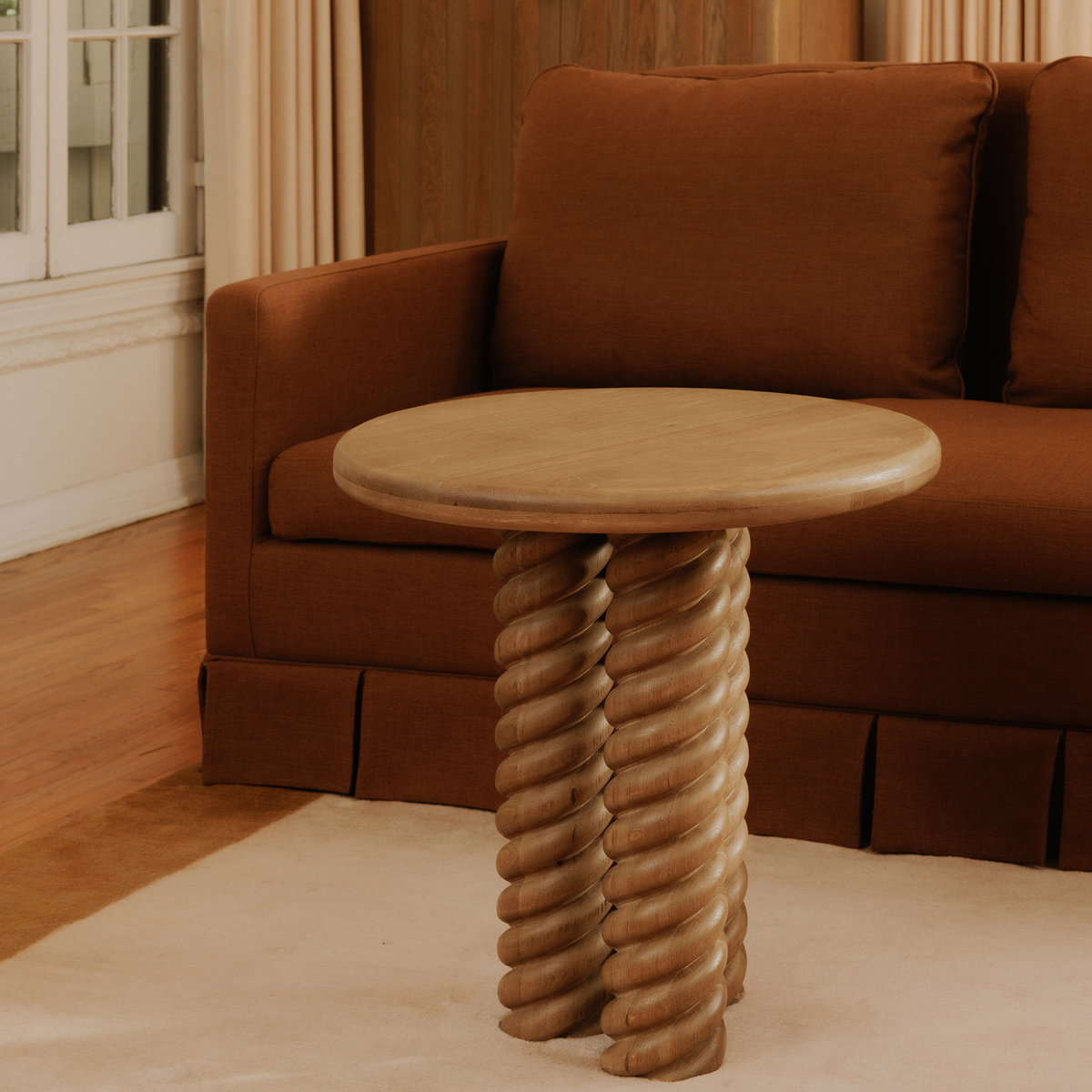 Treccia Side Table Oak, Side & End Table by Moe's Home, 22" width x 22" height x 22" depth View 8