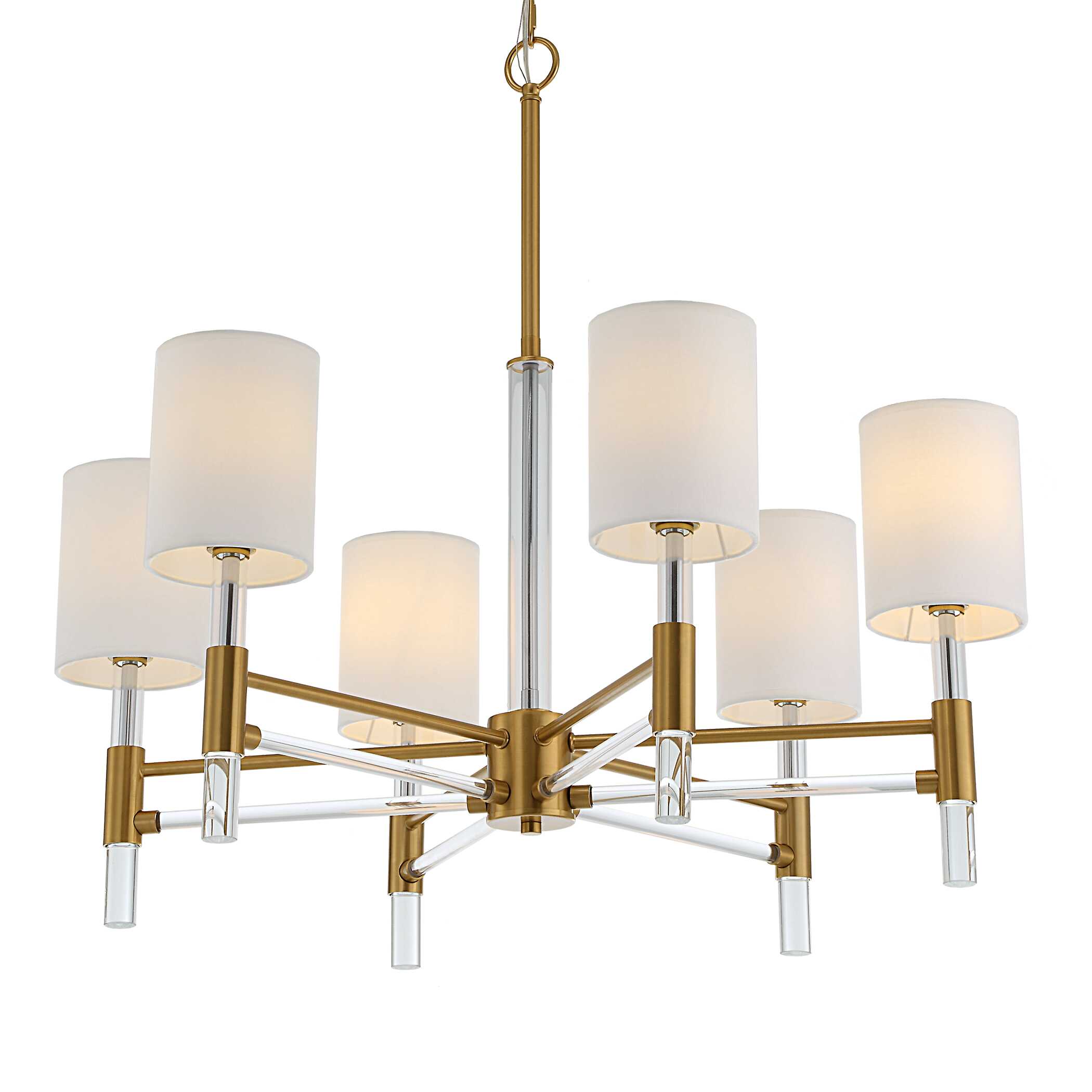 Welkin 6 Light Modern Chandelier, Ceiling Light by Uttermost, 30" width x 27.75" height x 30" diameter x 30" depth View 4