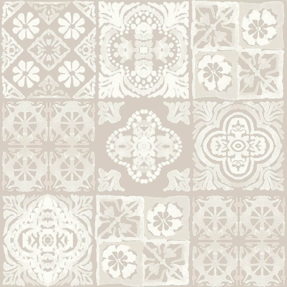 Marrakesh Tile Tan Peel & Stick Wallpaper, by York Wall, 16'6" length x 1'8.5" width x 0.02" depth