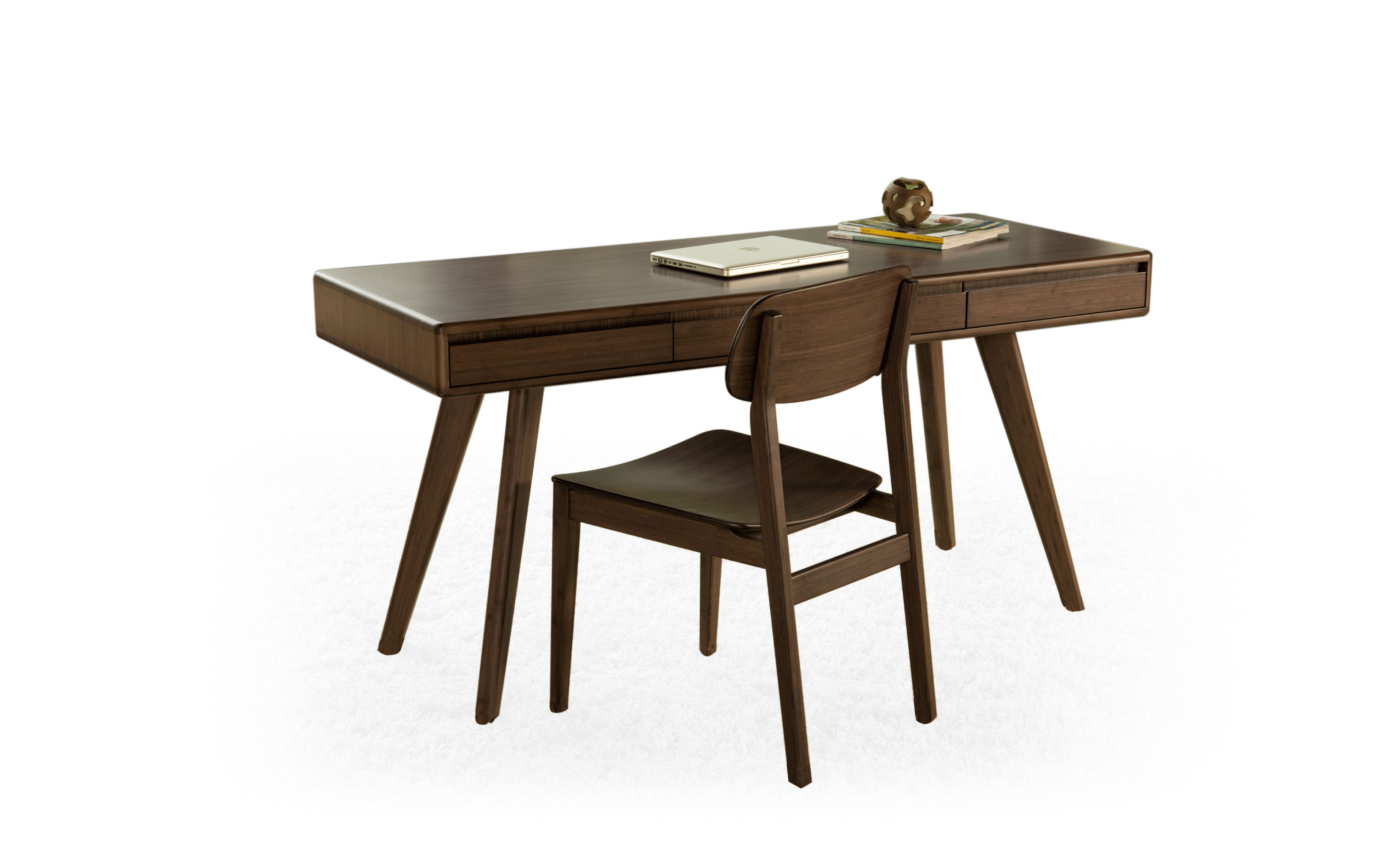 Currant Writing Desk, Black Walnut, by Greenington, 60" length x 24" width x 30" height View 2