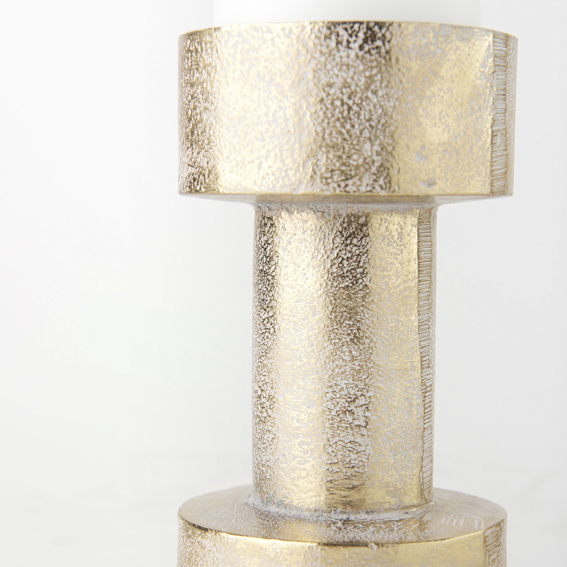 Bolton  Gold Metal Table Candle Holders, Candles & Candle Holder by Mercana, 3.94" length x 3.94" width x 10.63" height View 8