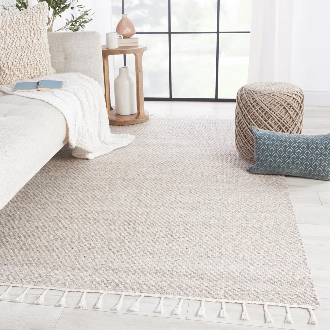 Jaipur Living Adria Indoor/ Outdoor Solid Cream/ Gray Area Rug 9'X12' large image 